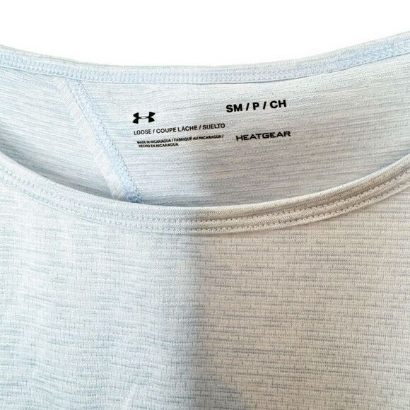 Under Armour Women's Open Back Sport Top, Light Blue, Short Sleeve Size Small SM - Picture 4 of 8